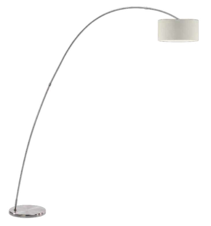 Vloerlamp 1l staal ?Bow? boog 200h z.kap voetschak E27 - Afbeelding 3