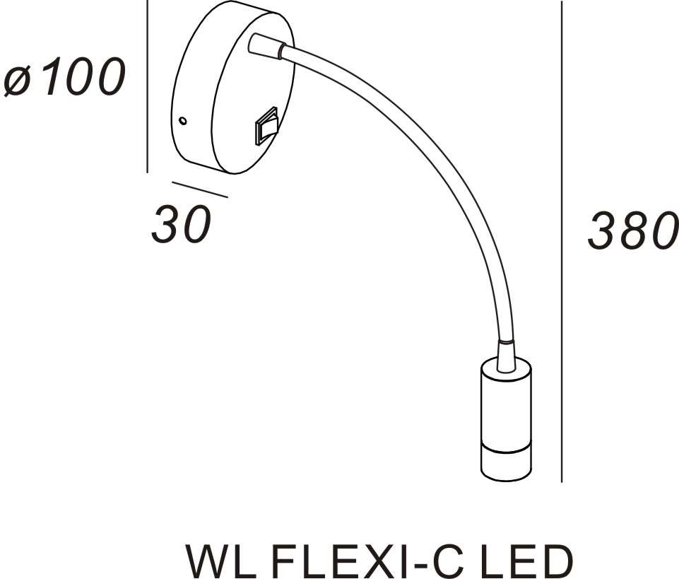 Wandlamp 1l zwart "Flexi" ?10cm 38cm lang 3W LED 3000K 260lm - Afbeelding 4