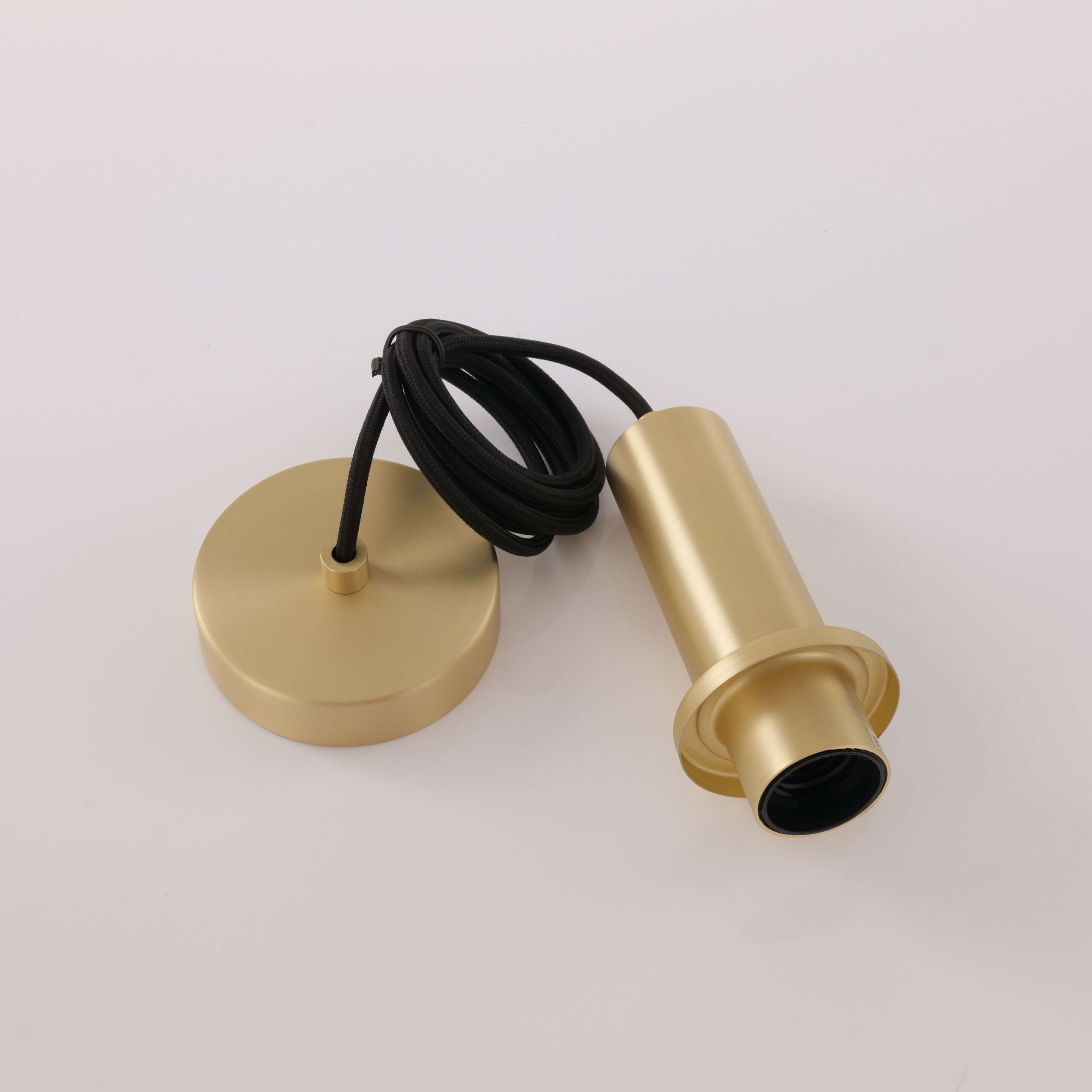 Pendel 1l mat goud 150cm zwart strijkijzersnoer excl E27 - Afbeelding 2