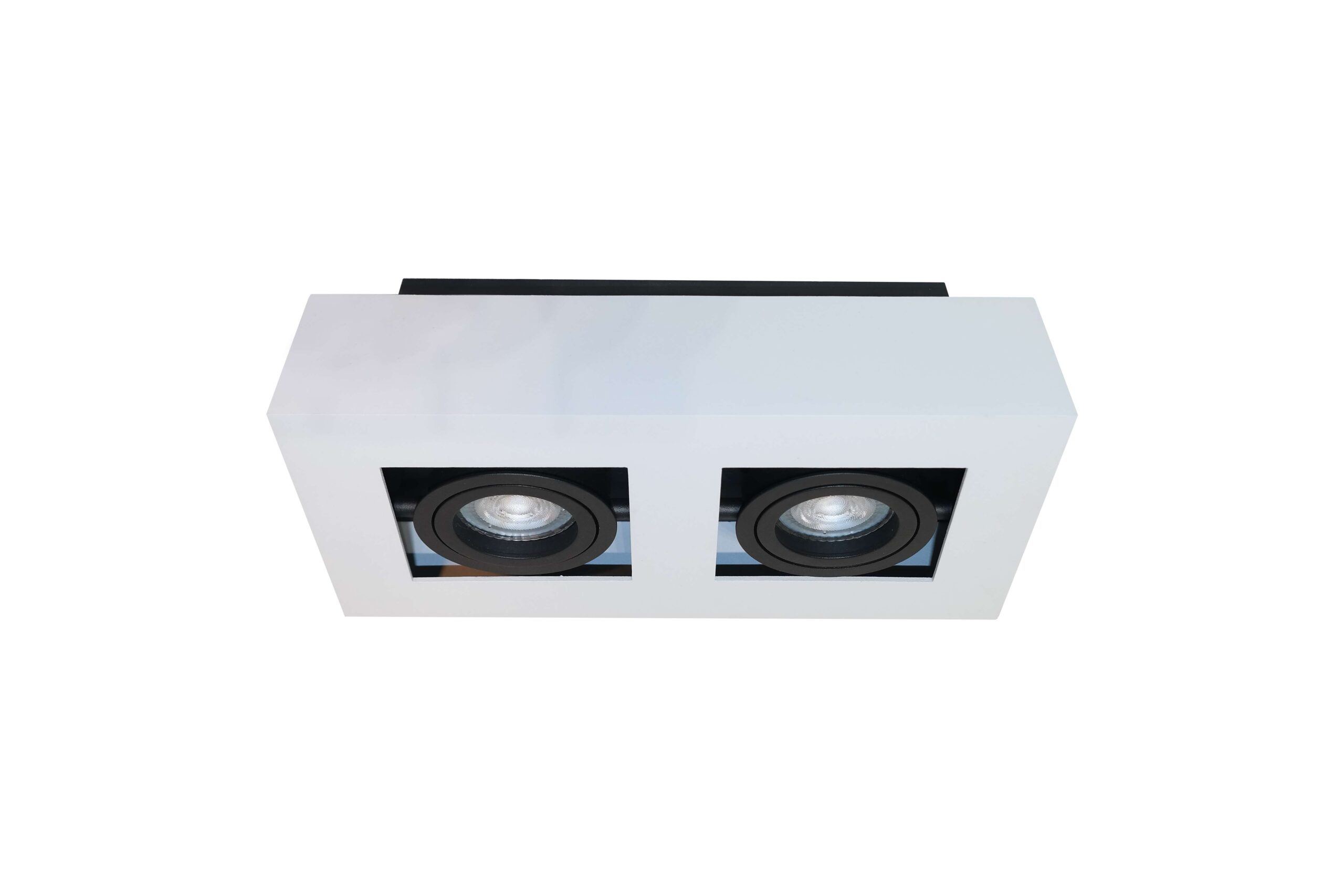 Plafondlamp 2l wit/zwart "Bosco" 25x14xH8,5cm excl. GU10 35W max - Afbeelding 2