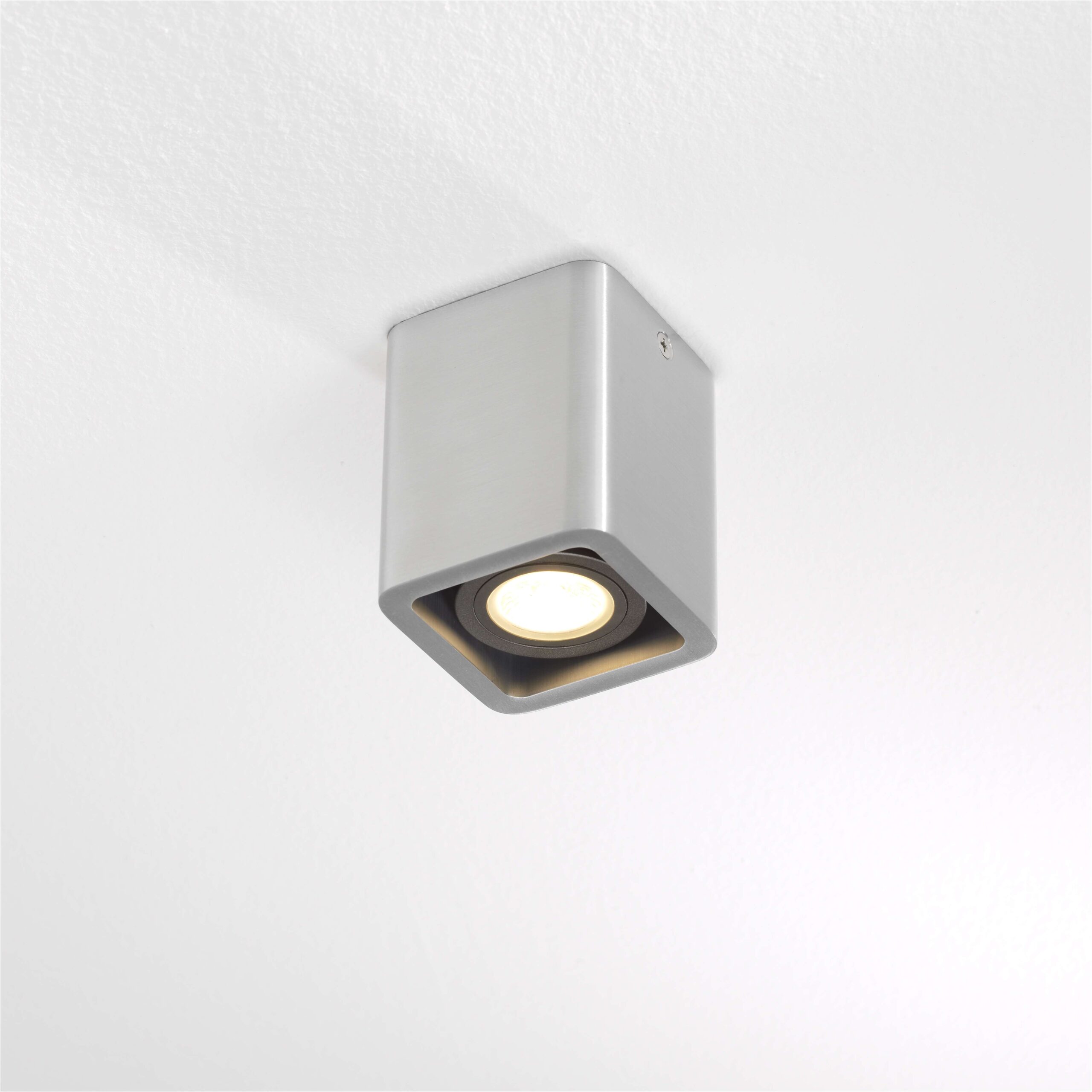 Plafondlamp 1l alu "Bronx" opbouwspot 7x7x8,5cm excl GU10 35W max
