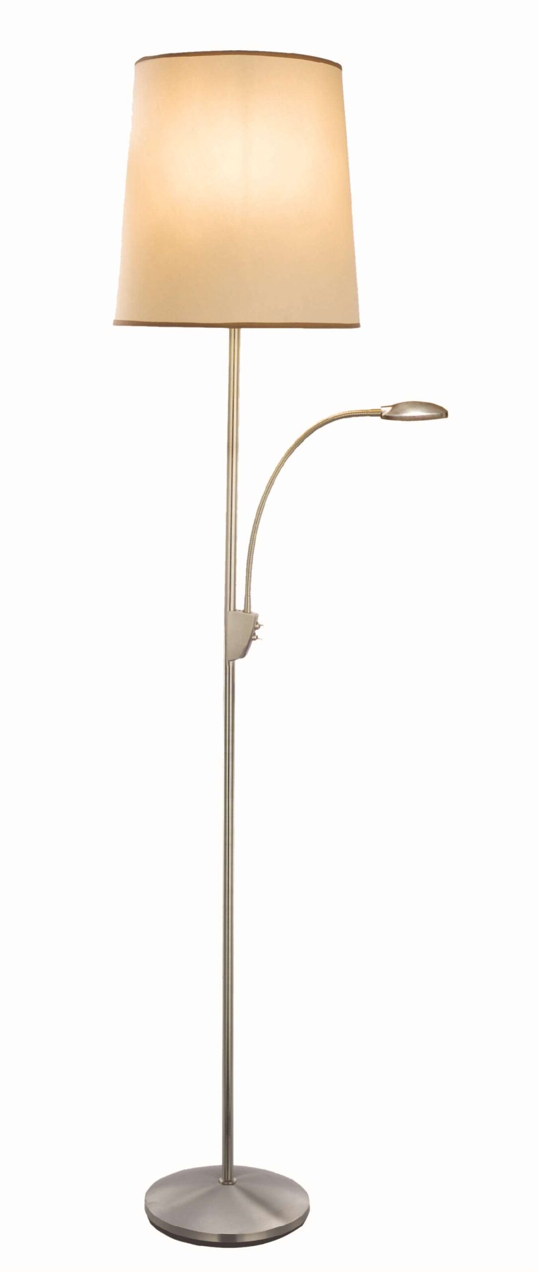 VL staal uPlafondlampighter "Hugo" met leeslamp LED incl kap - Afbeelding 3