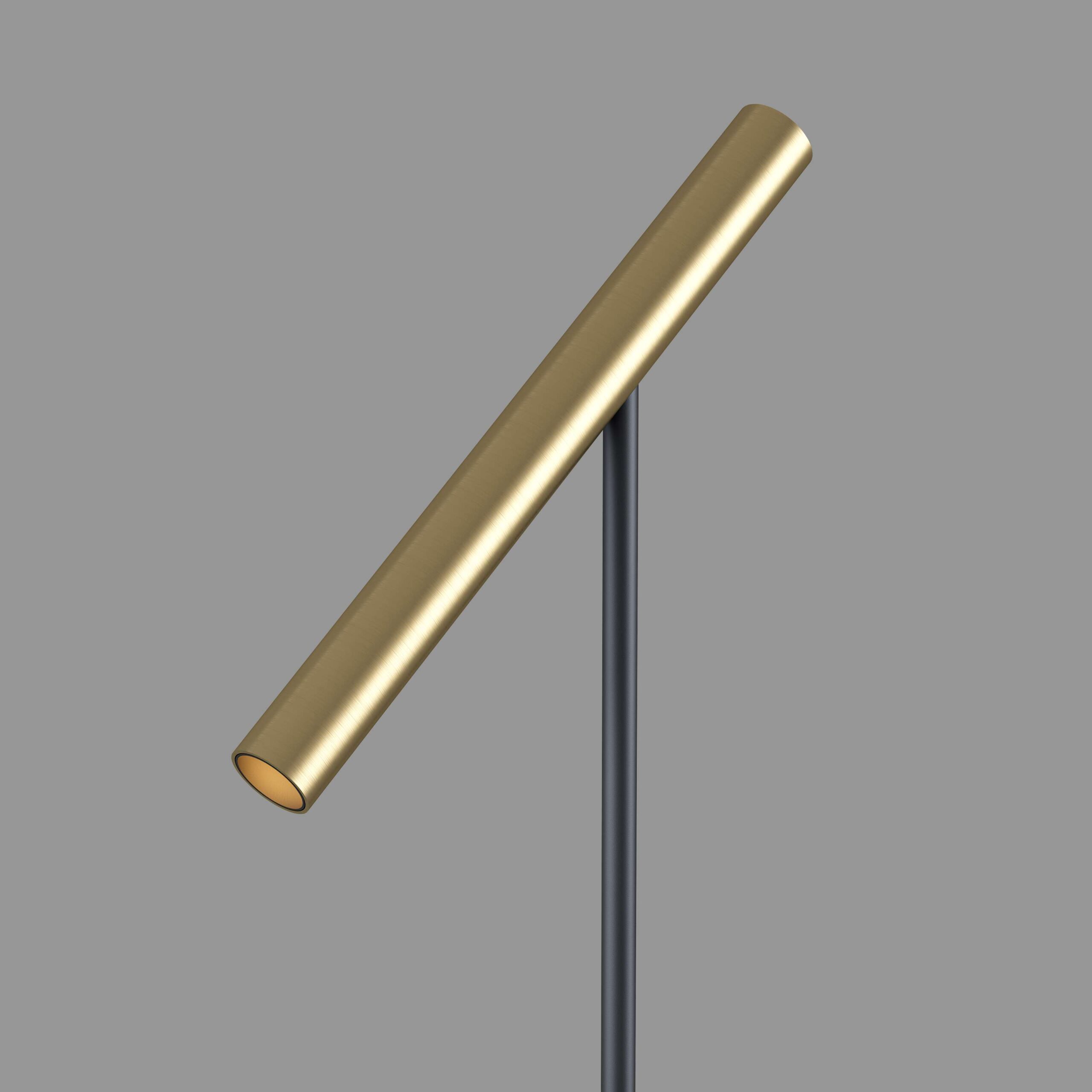 Vloerlamp 1l zw/goud leeslamp "Kansas" LED 6W 2700K 630lm touchdim - Afbeelding 4