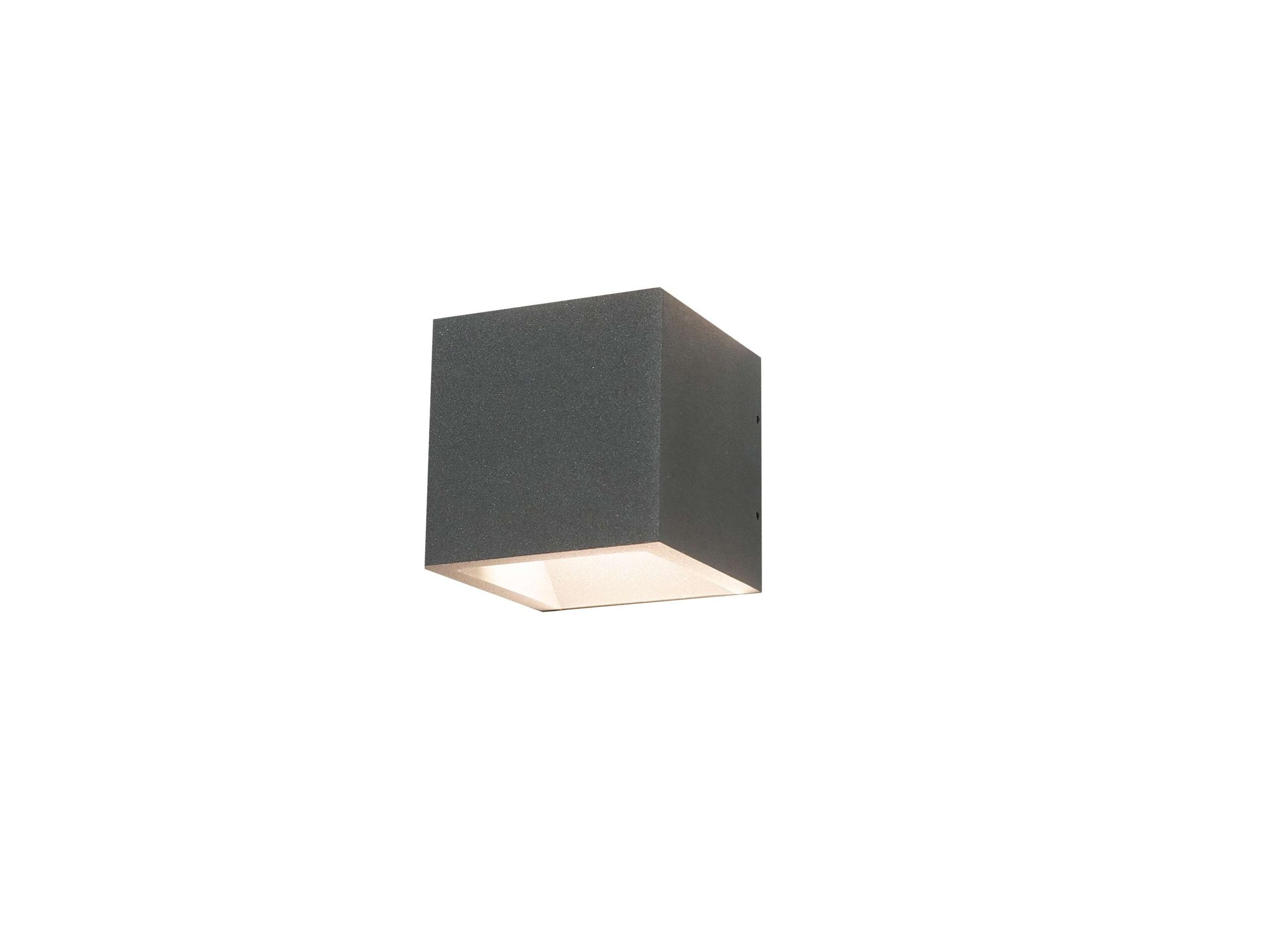 Wandlamp 1l grafiet "Cube" 10x10x10cm IP54 dim LED 6W 2700K - Afbeelding 2