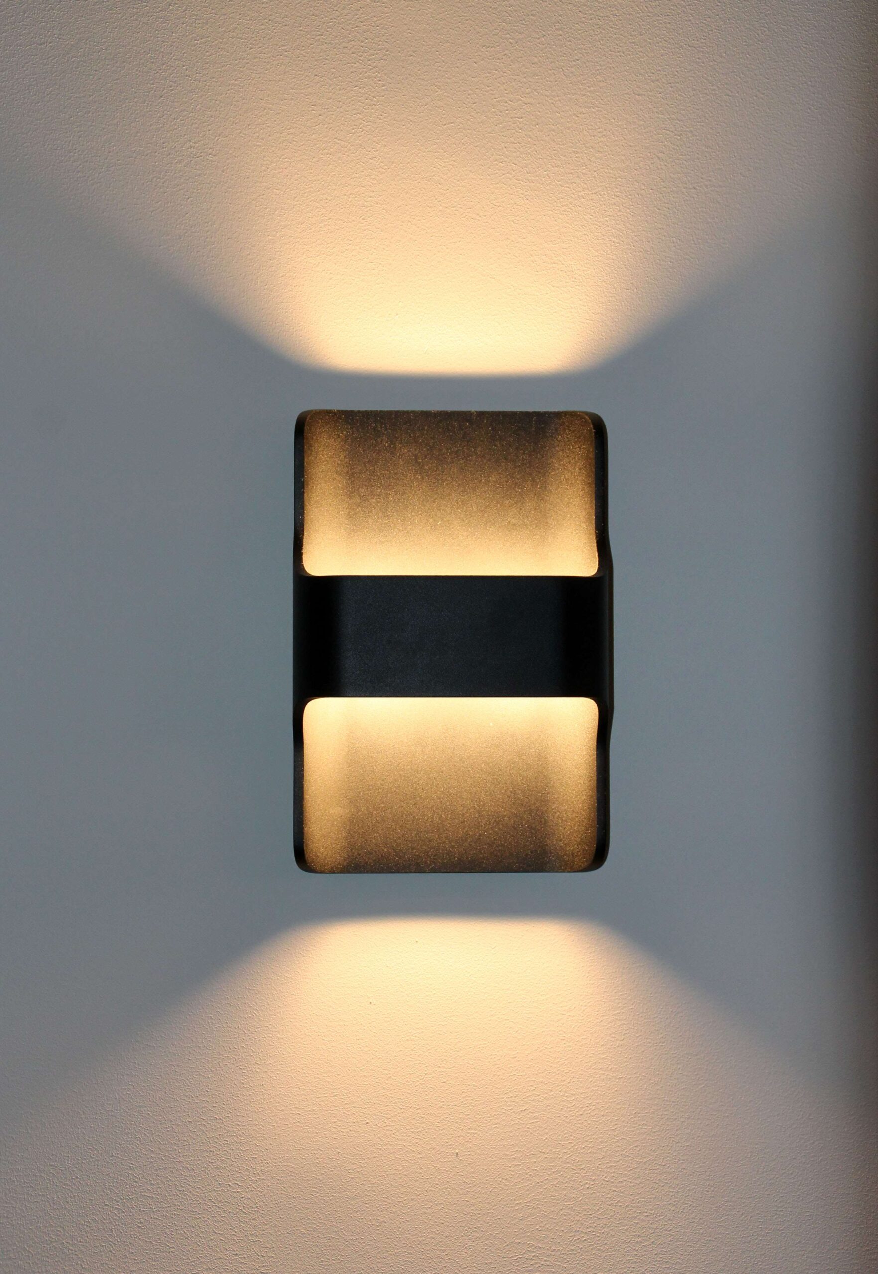 Wandlamp 2l zwart "Dallas" up/down IP54 LED 2x7,2W/755lm 2700K dim - Afbeelding 2