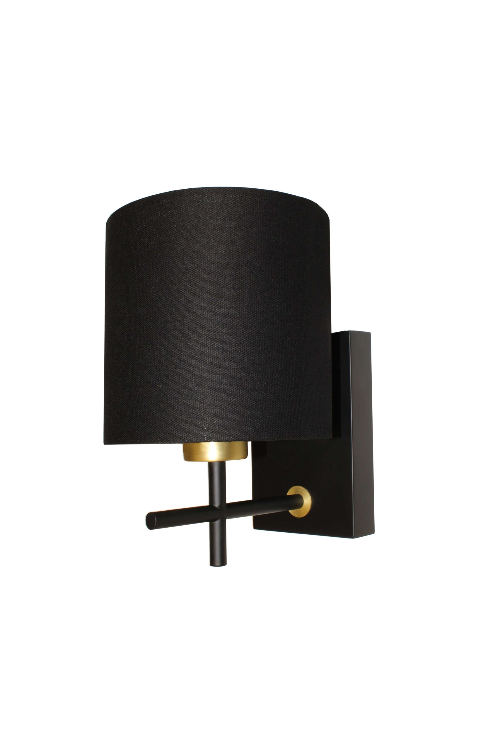 Wandlamp 1l zwart/mat goud "Mokka" E27 excl. kap - Afbeelding 4